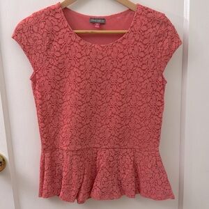Vince Camuto Pink Lace Peplum Top - Size XS